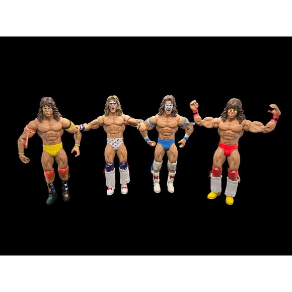 Lot Of 4 Mattel The Ultimate Warrior Wrestling Figures WWE WWF Rare HTF2011/13